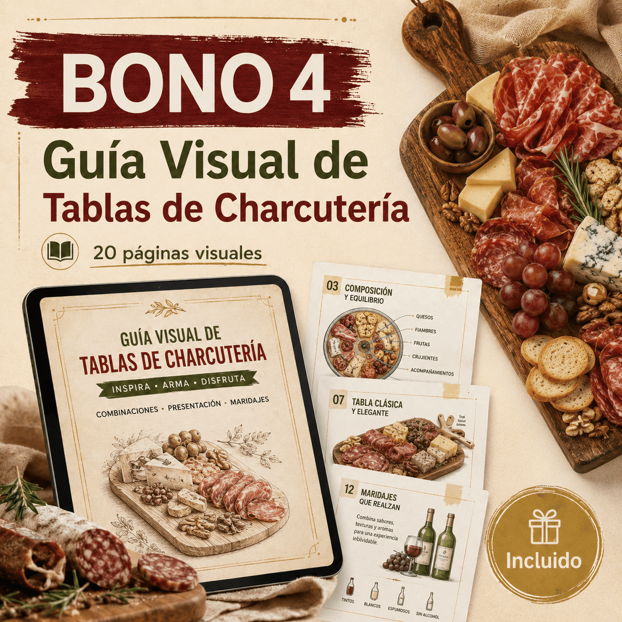 Bono 4: Guía Visual de Tablas de Charcutería